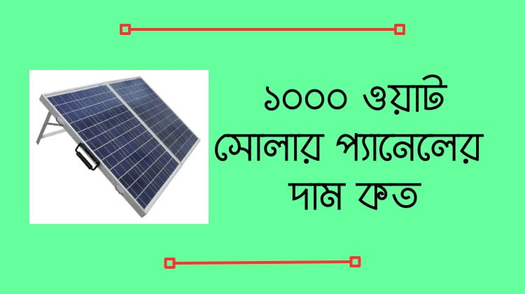 ১০০০ ওয়াট সোলার প্যানেলের দাম কত