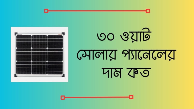 ৩০ ওয়াট সোলার প্যানেলের দাম কত