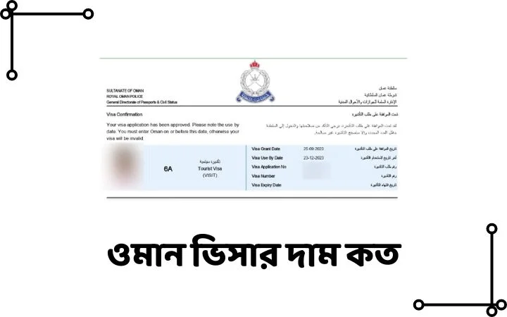 ওমান ভিসার দাম কত