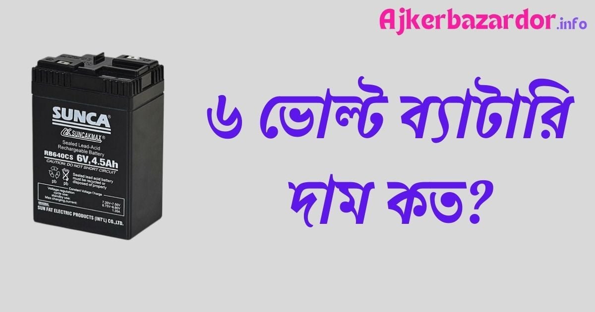 ৬ ভোল্ট ব্যাটারি দাম কত ২০২৪ 
