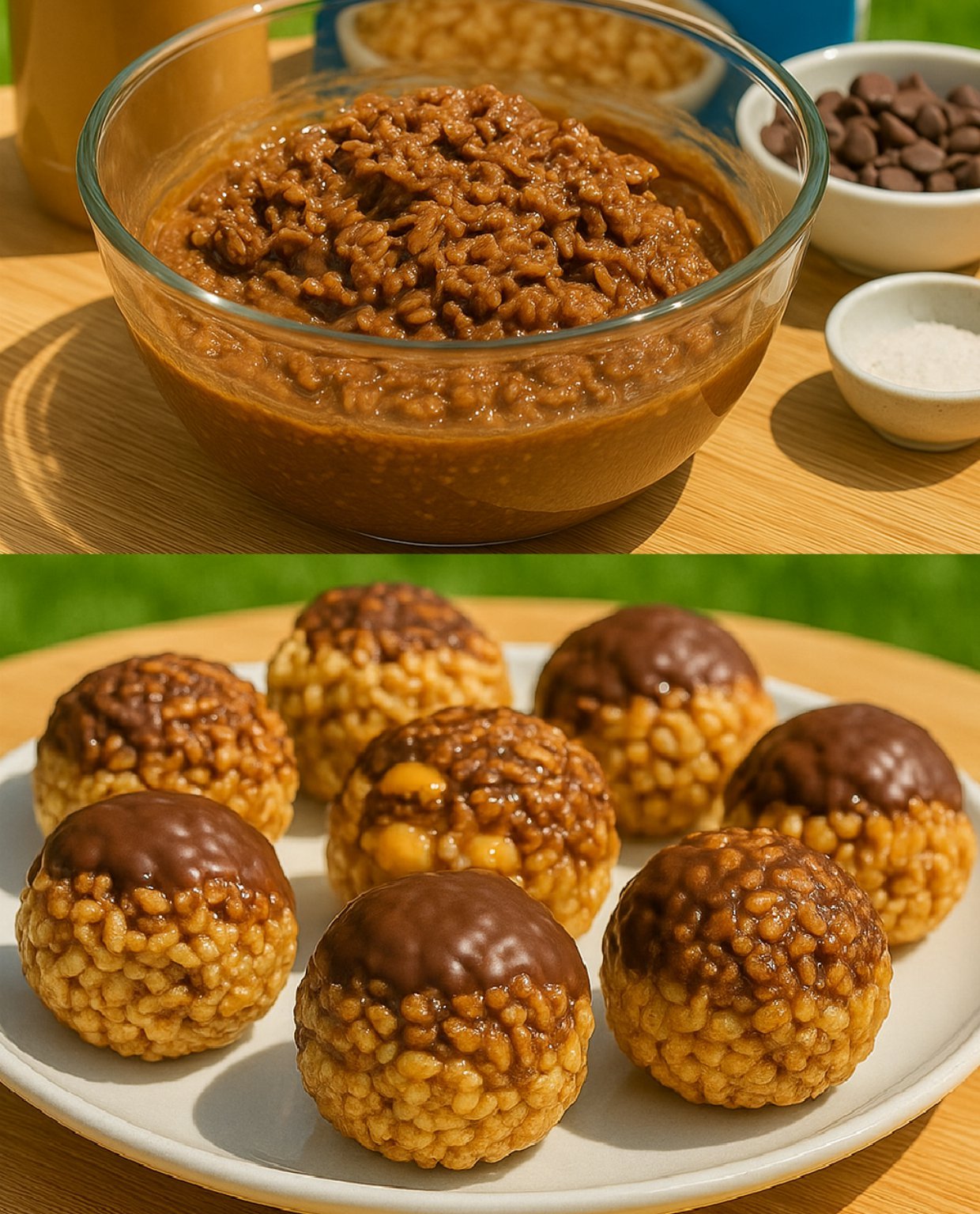 Chocolate Coated Rice Krispie Peanut Butter Balls Recipe
