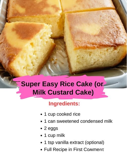 Baked Milk Custard Rice Cake Dessert