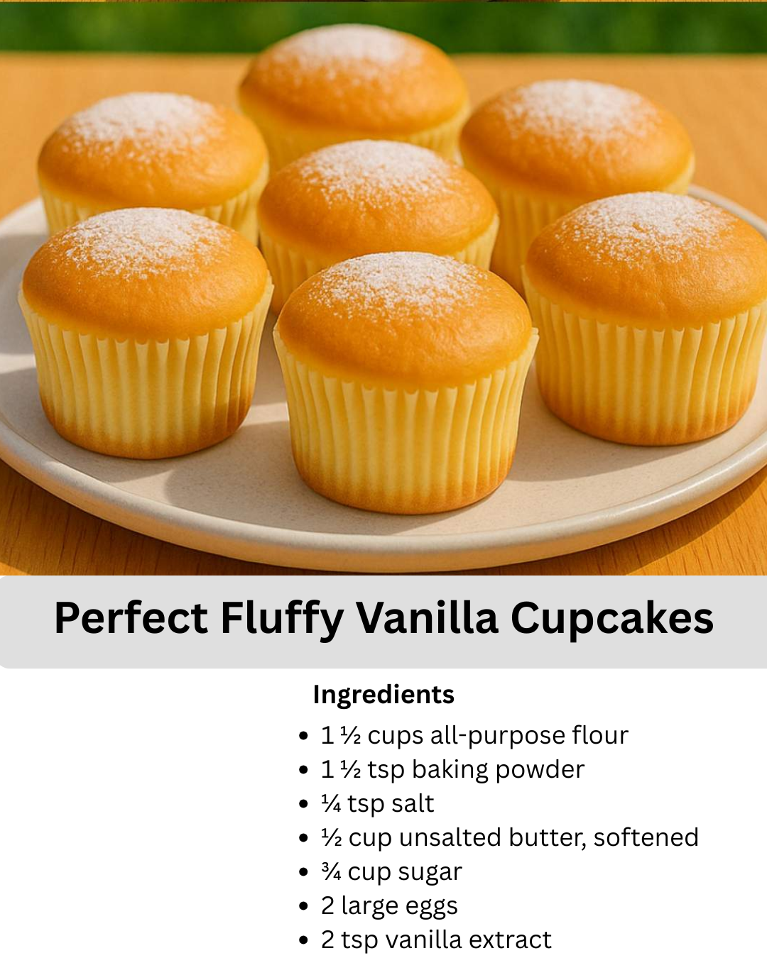Perfect Fluffy Vanilla Cupcakes Recipe