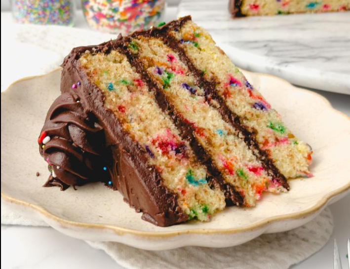Funfetti Layer Cake with Chocolate Frosting