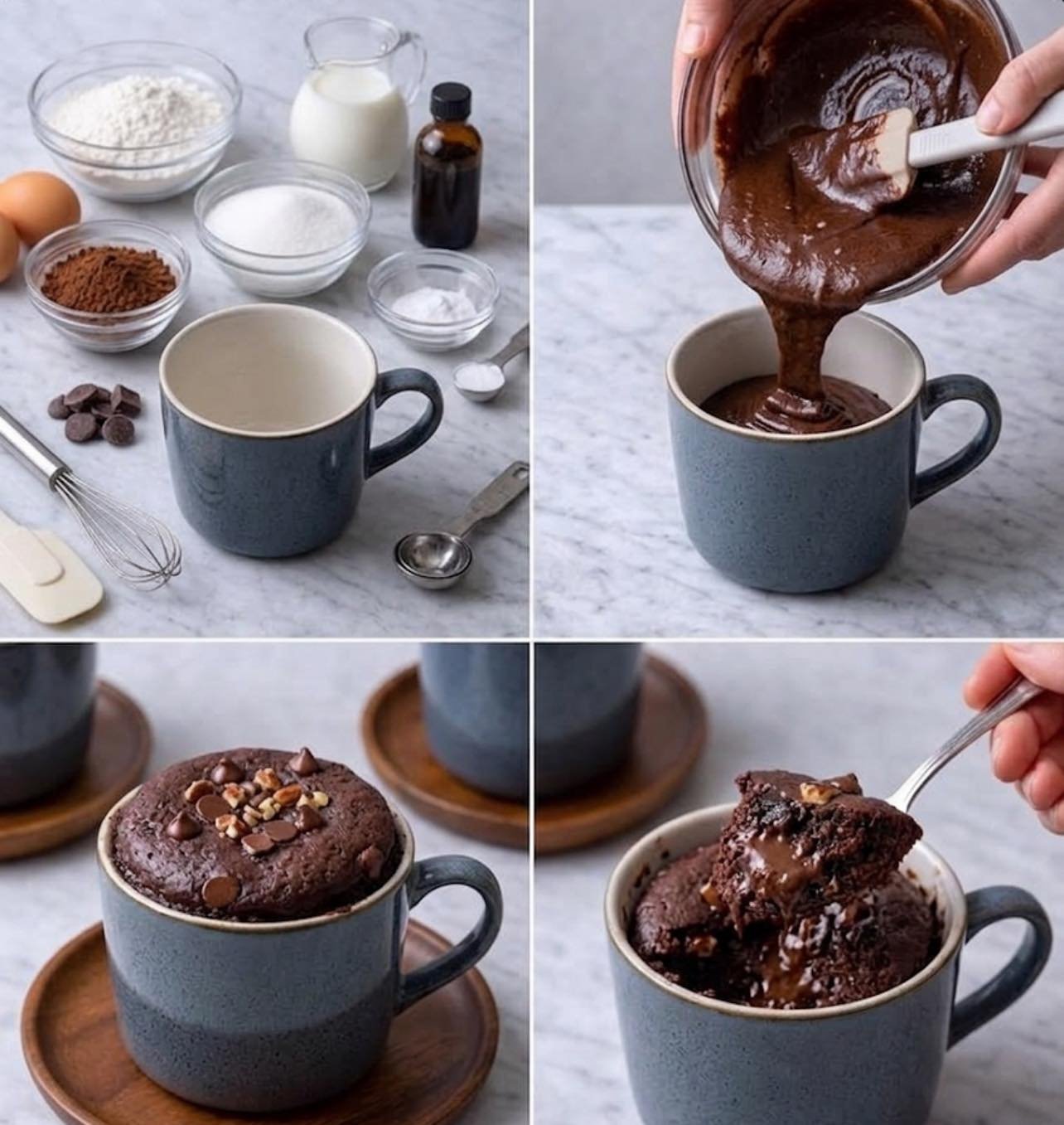 Chocolate Mug Cake (1-Minute Soft & Gooey Dessert)