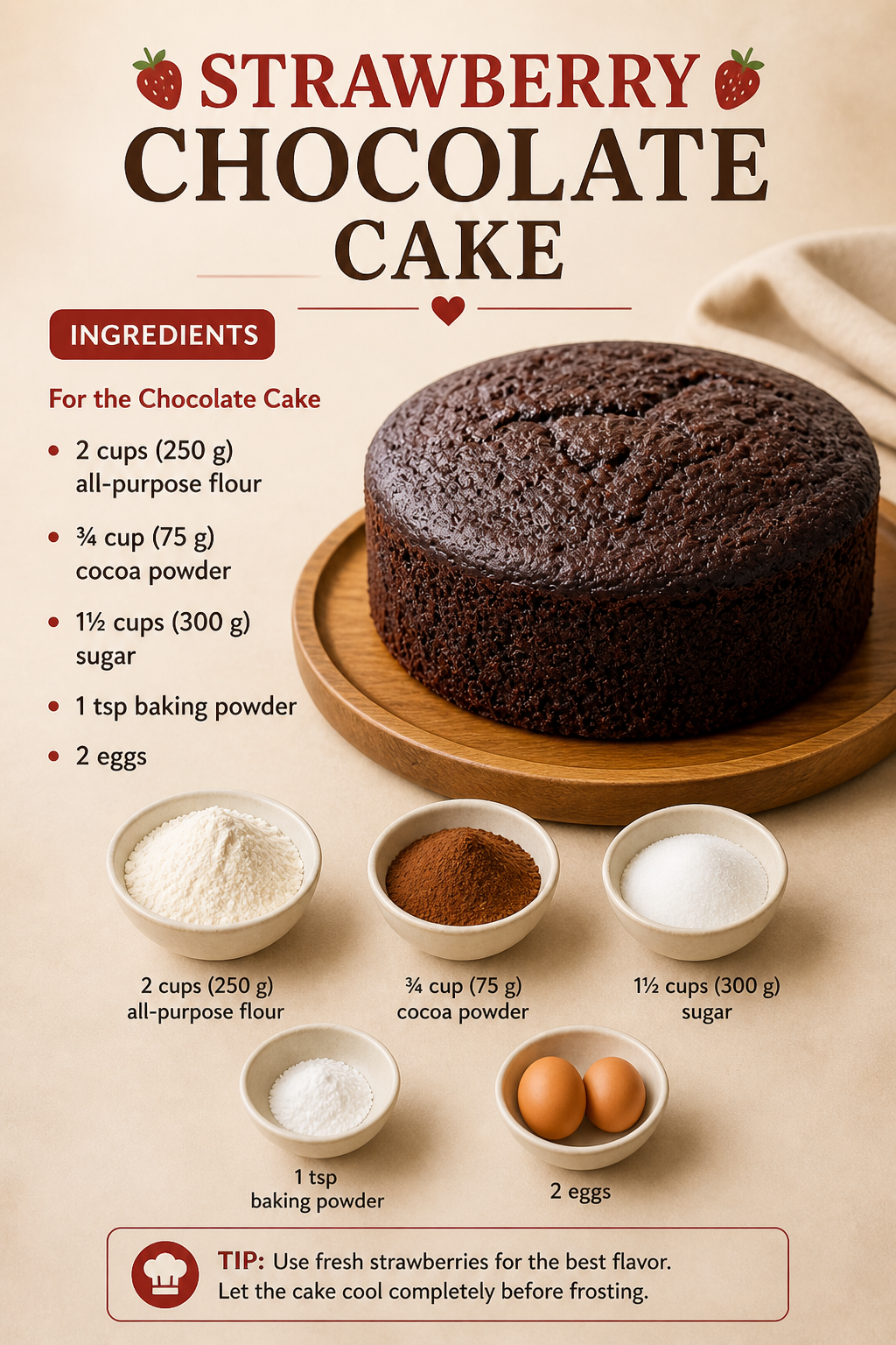 Strawberry Chocolate Cake Recipe