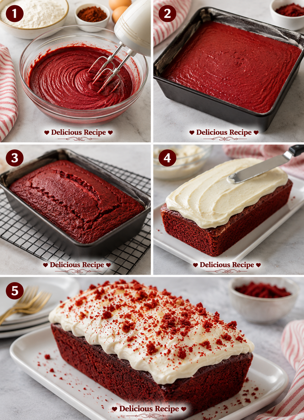 Red Velvet Loaf Cake with Cream Cheese Frosting Recipe
