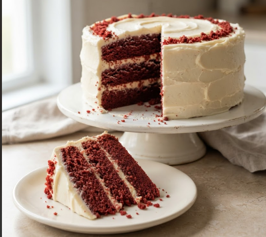 Southern Red Velvet Cake with Cream Cheese Frosting