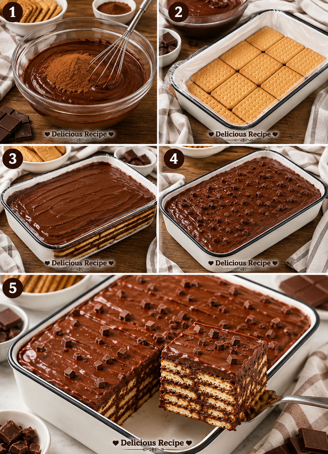 No-bake Chocolate Biscuit Layer Cake Recipe