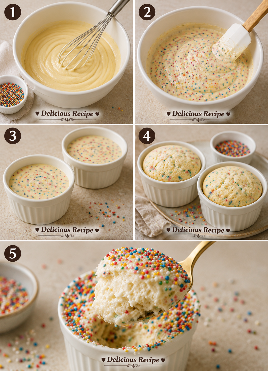 Sprinkle Cake Cups Recipe (Funfetti Dessert Cups)